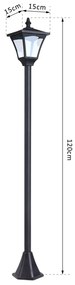 Candeeiro Solar Brat – Design Britânico – 15x15x120 cm – Preto – Luz L
