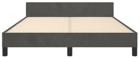 Estrutura de cama sem colchão 140x190 cm veludo cinzento-escuro