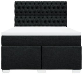Cama com molas/colchão 140x200 cm tecido preto