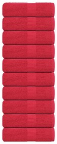vidaXL Toalhas de rosto 10 unidades FROGN Vermelho 30x30 cm 100% algodão