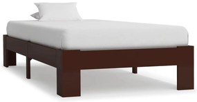 Estrutura de cama 90x200 cm pinho maciço castanho-escuro