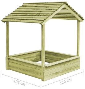 Casa de brincar exterior c/ caixa areia 128x120x145cm pinho