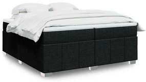 Cama com molas/colchão 200x200 cm tecido preto