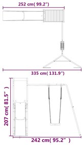 Conjunto de brincar para exterior madeira de douglas maciça