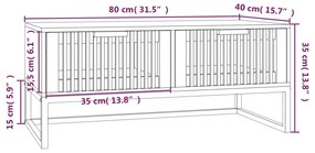 Mesa de centro 80x40x35 cm derivados de madeira e ferro