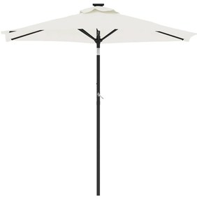 Guarda-sol de jardim com poste de aço 225x225x212 cm branco