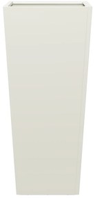 Vaso/floreira de jardim 35x35x75 cm aço branco