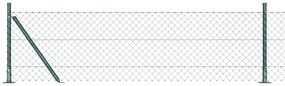 vidaXL Conjunto de Postes de Cerca Prateado 10 x 0,4 m Aço Galvanizado