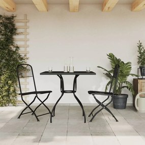 vidaXL 3 pcs conjunto de jantar para jardim rede de metal antracite