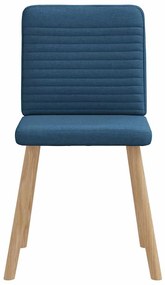 Cadeiras de jantar 4 pcs tecido azul