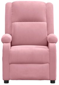 Poltrona de massagens reclinável veludo rosa