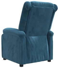 Poltrona reclinável veludo azul