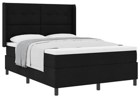 Cama com Estrado e Colchão Preto 160 x 200 cm em Tecido