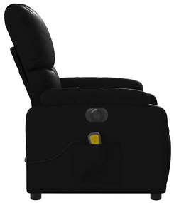 Poltrona massagens reclinável elétrica couro artificial preto