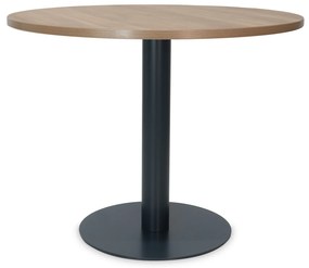 Mesa de Reunião Redonda 1200x750 mm – Tampo Cerejeira Chocolate em Melamina, Estrutura Preto