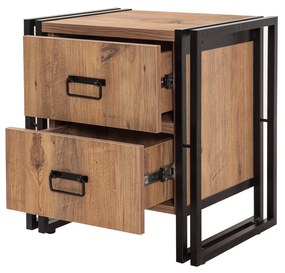 Mesa de Cabeceira Cosmo – Pinho Atlântico Preto – 52x55x40 cm