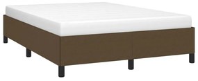 Estrutura de cama sem colchão 140x190 cm tecido castanho-escuro