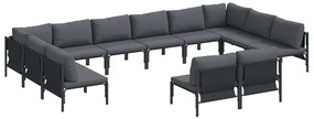 Conjunto de Sofá de Jardim 12 pcs Antracite Aço