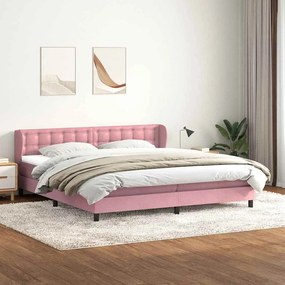 vidaXL Cama com molas colchões 200x210 cm veludo rosa
