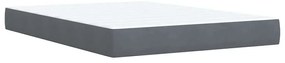 Cama com molas/colchão 140x190 cm veludo cinzento-escuro
