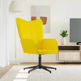 vidaXL Poltrona de descanso tecido amarelo mostarda