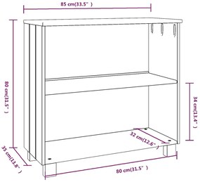 Aparador HAMAR 85x35x80 cm pinho maciço branco
