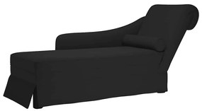 Chaise lounge c/ reforço/apoio de braços direito veludo preto