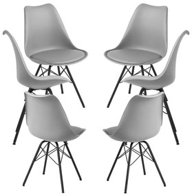 Pack 6 Cadeiras Tilsen Metalizado - Cinza claro