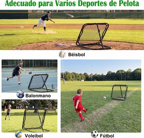 Rede de Ressalto para Futebol, 85 x 80 x 85 cm, Inclinação Regulável em 5 Níveis, Preto