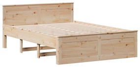 Cama com estante sem colchão 140x200 cm pinho maciço