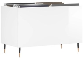 Armário p/ discos 74,5x38x48 cm deriv. madeira branco brilhante