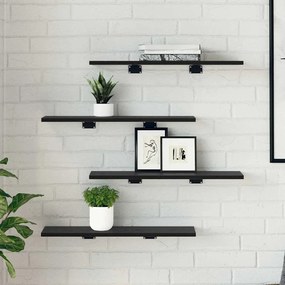 Prateleiras em carvalho preto - Conjunto com 4 peças, medindo 60x20x1.