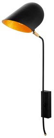 Candeeiro de Parede Kesik – Preto e Dourado – 12 x 35 cm