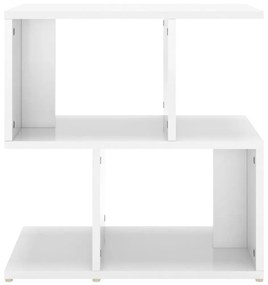 Mesas de cabeceira 2pcs 50x30x51,5cm contrapl. branco brilhante