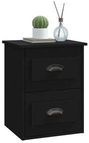 Mesas de cabeceira de parede 2 pcs 41,5x36x53 cm preto