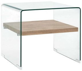 vidaXL Mesa de centro 50x50x45 cm vidro temperado transparente