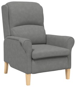 Poltrona Ergonómica Cinza Escura Tecido e Madeira Padrão Ergonómica