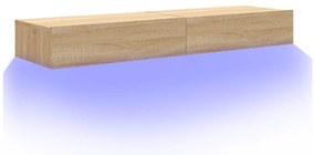 Móveis de TV com luzes LED 2 pcs 60x35x15,5 cm carvalho sonoma