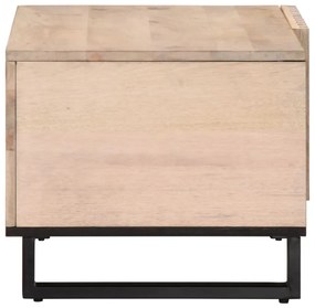Mesa de centro 80x51x40 cm madeira de mangueira maciça branco