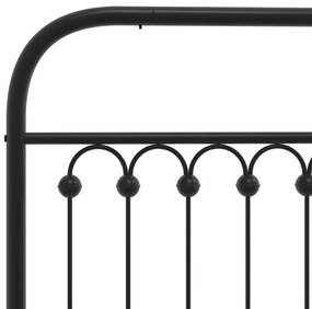 Estrutura de cama com cabeceira e pés 90x200 cm metal preto