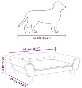 Cama para cães 70x48x22 cm veludo cinzento-escuro