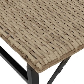 5 pcs conjunto de jantar para jardim dobrável vime PE bege