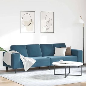 Conjunto de Sofás Azul Veludo