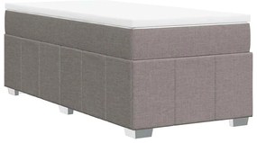 Cama com molas/colchão 100x200 cm tecido cinza-acastanhado