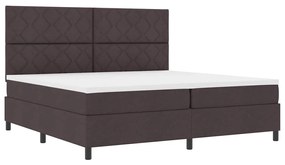 Cama Box Spring com Colchão Castanho Escuro 200x200 cm Tecido