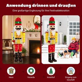 Decoração de Natal inflável de 180 cm de altura, reconstituição do nascimento de Jesus com luzes de LED