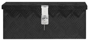 Caixa de arrumação 50x15x20,5 cm alumínio preto