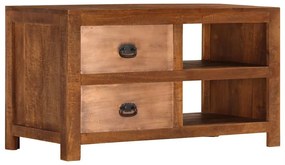 vidaXL Mesa de centro c/ 2 gavetas 90x40x50cm madeira mangueira maciça