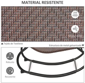 Espreguiçadeira de Exterior com Apoio para os Braços e Efeito de Vime