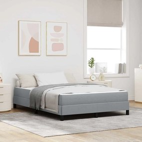 vidaXL Cama Box Outros Cinzento-claro 140 x 200 cm tecido